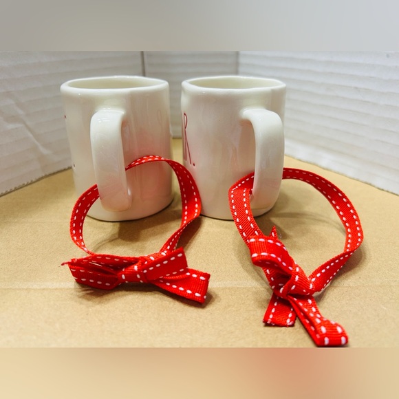 Rae Dunn mini mugs Christmas ornaments. Like new. NO blemishes. - Picture 2 of 5
